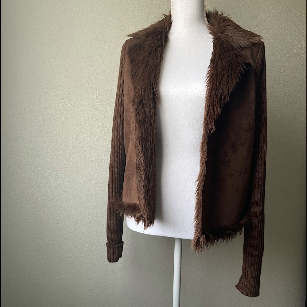 Faux Suede and fur jacket